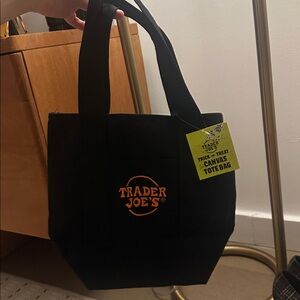Limited Editions - Trader Joe's Mini Black Tote Bag with Orange Logo